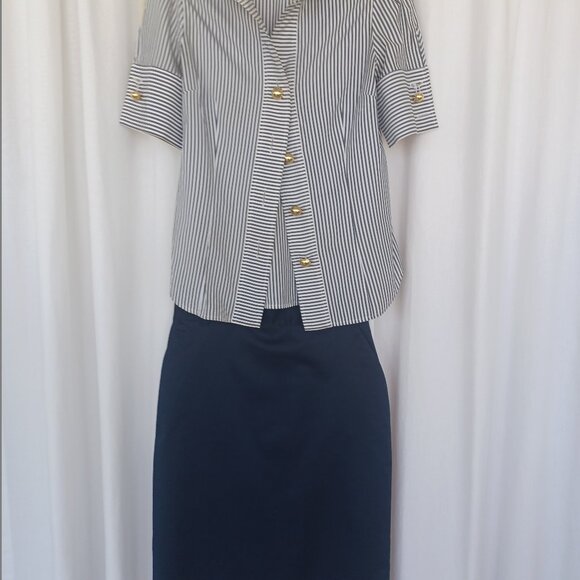 Banana Republic skirts navy Size 2, 4 /Kate Spade silk & cotton Blse Small - Picture 3 of 13